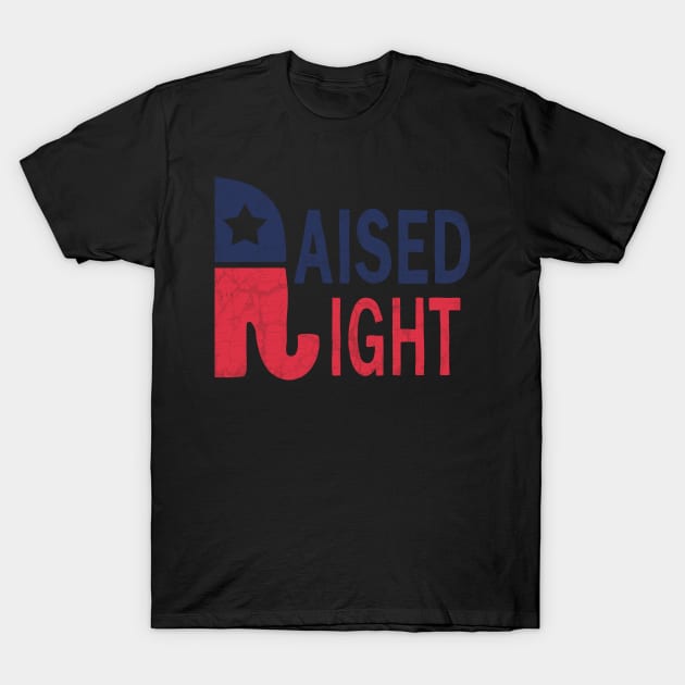 Republican Elephant - Raised Right T-Shirt by valentinahramov